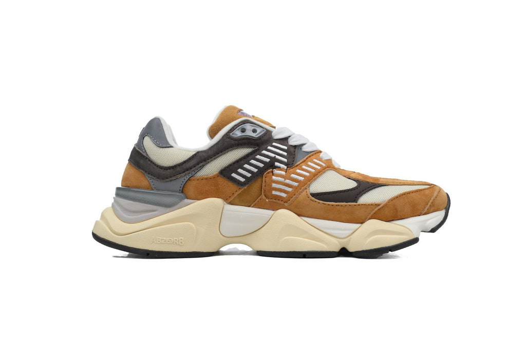 New Balance 9060 Women's & Men's Brown Cream Chunky Retro Sneakers