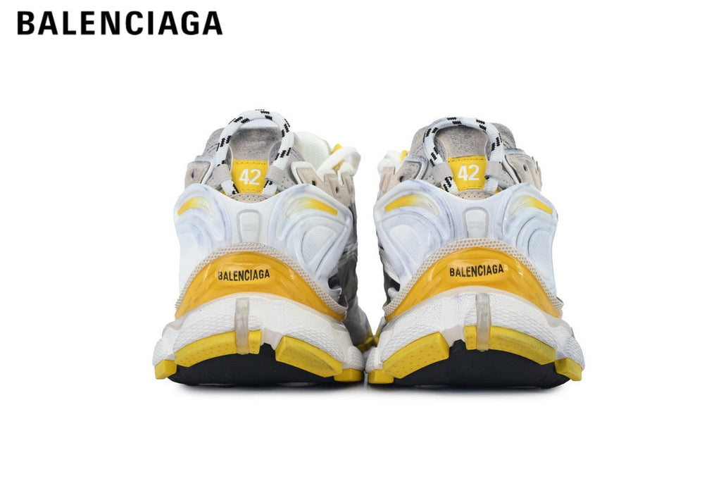 Balenciaga Runner men's shoes  women sneakers — White / Beige / Yellow