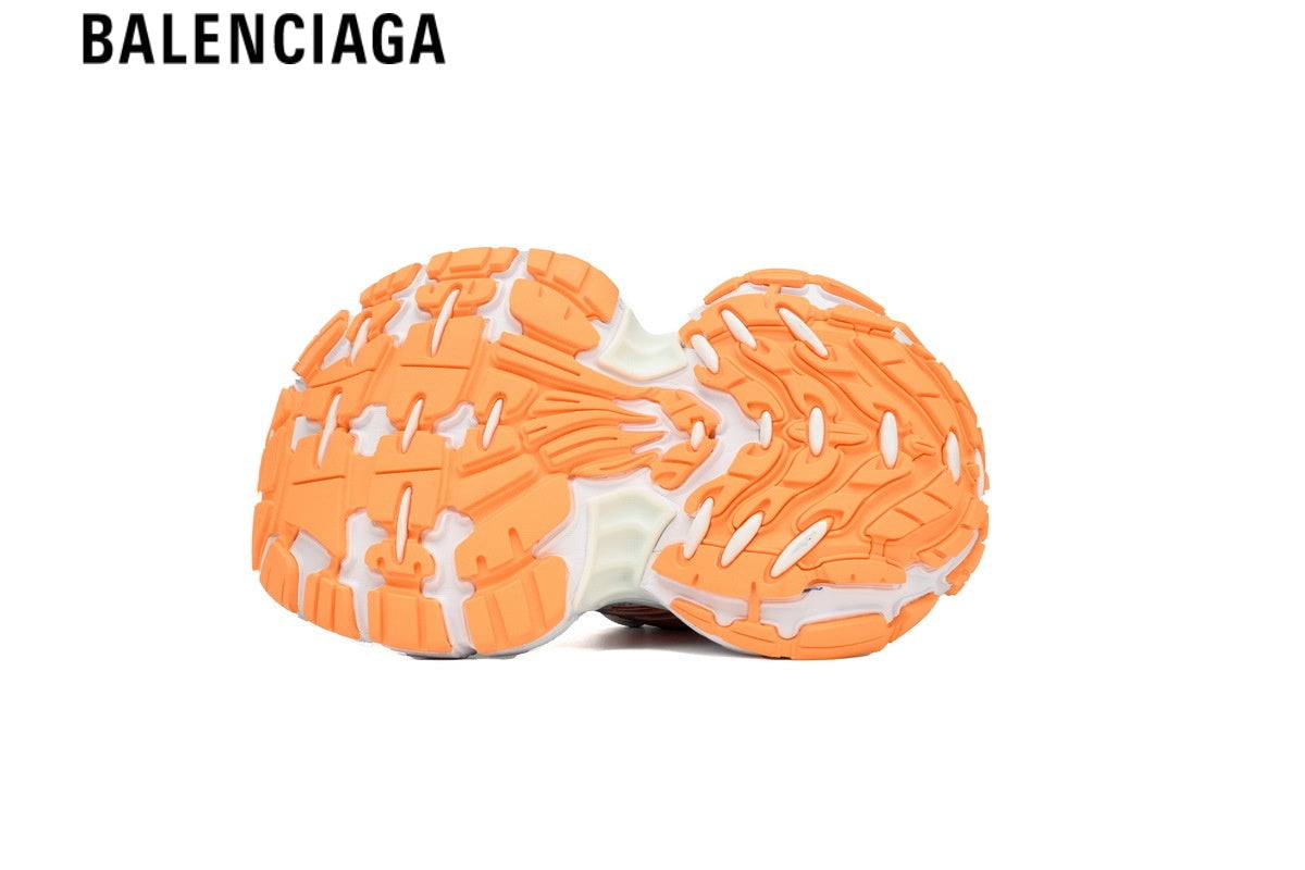 Balenciaga Cargo men's shoes  women sneakers— White Mesh, Red & Orange Synthetic Overlays