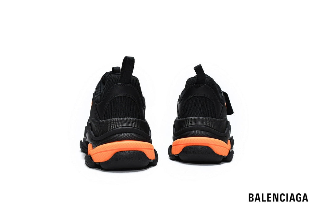 Balenciaga Triple S men's shoes  women sneakers – Black & Orange