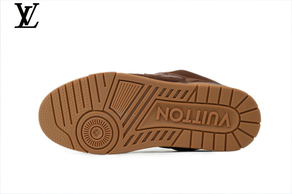 Louis Vuitton LV shoes for man  women Skate Sneaker brown