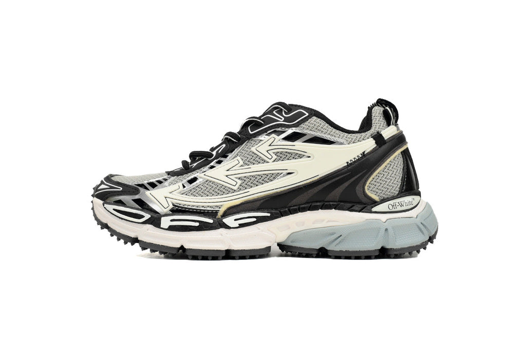 Off-White Be Right Back Women's Men's Shoes | Black & Cream Mesh Retro Sneakers
