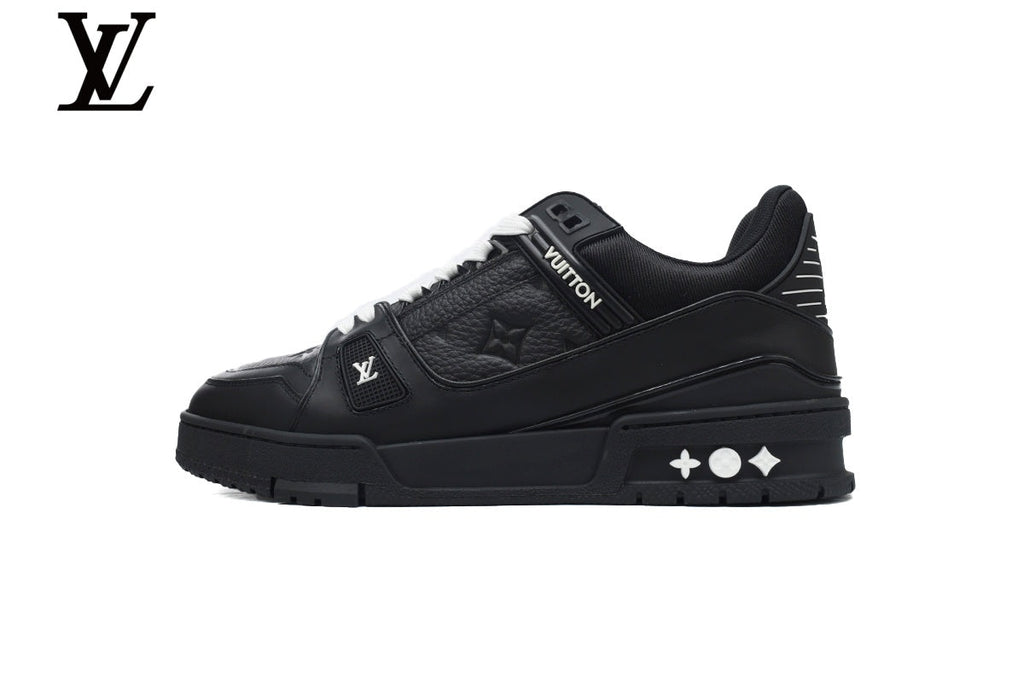 Louis Vuitton Trainer Sneakers – Black Monogram Leather