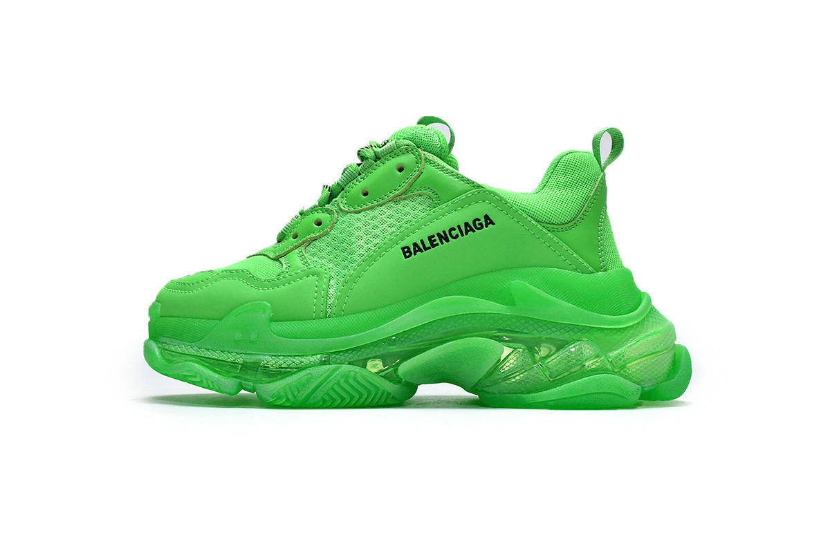 Balenciaga men's shoes Track  Triple S Clear Sole Sneakers green