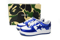 A BATHING APE BAPE STA Glossy Royal Blue & White Sneakers | Women's & Men's Skate-Inspired Shoes