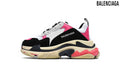 Balenciaga Triple S men's shoes  women sneakers – Black, White & Pink