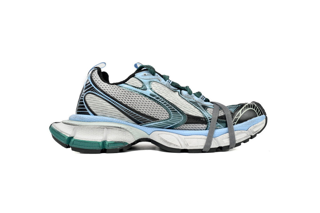 Balenciaga 3XL men's shoes Track Sneaker – Low-Top Chunky Sole balenciaga runners Grey-blue