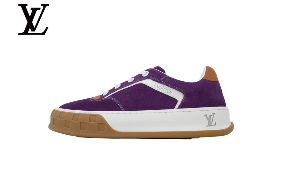 louis vuitton shoes for man  women sneakers Purple Suede-Look Skate Sneakers | Sizes 35–46