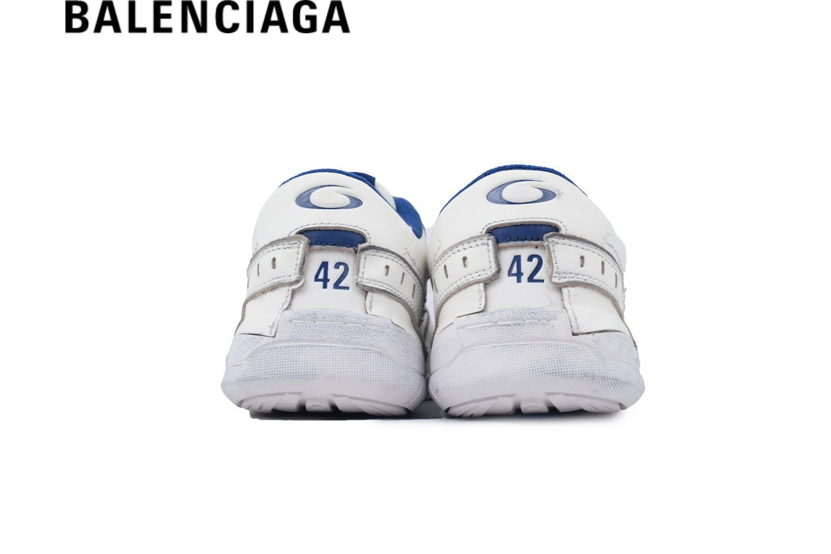 Balenciaga Skate men's shoes  women sneakers in White and Blue