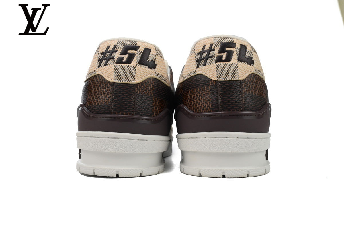 Louis Vuitton  shoes for man  women Trainer Sneaker – Brown Damier Check