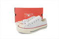 Converse Chuck 70 Women's Men's Shoes | White Low-Top Canvas Sneakers with Red & Blue Stripes