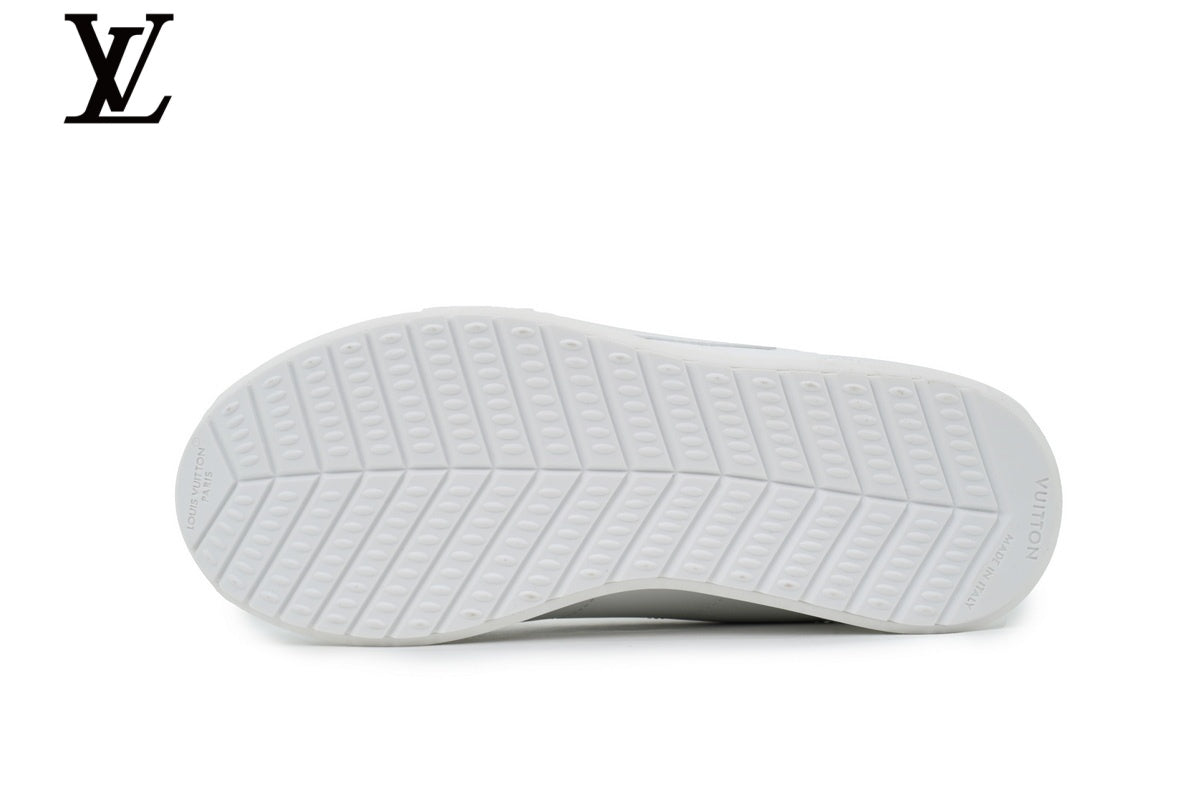 louis vuitton shoes for man  women sneakers White Leather Low-Top Sneakers