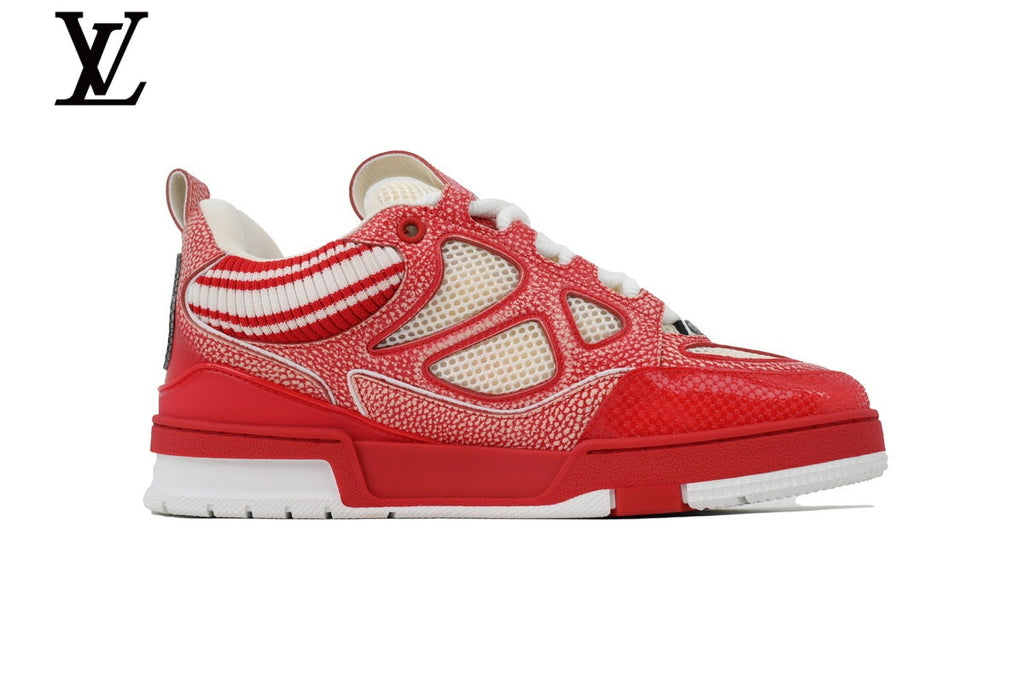 Louis Vuitton shoes for man  women Skate Sneakers - Red Speckled Mesh
