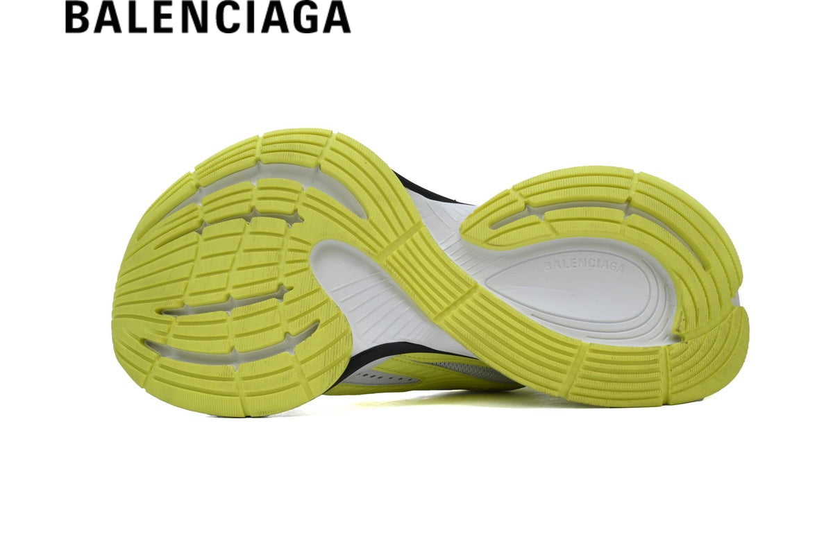 Balenciaga Running Sneakers in White and Fluorescent Yellow