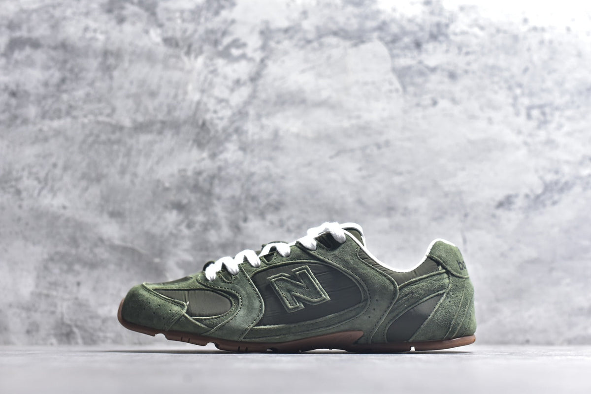New Balance Women's & Men's Olive Green Low-Profile Retro Sneakers
