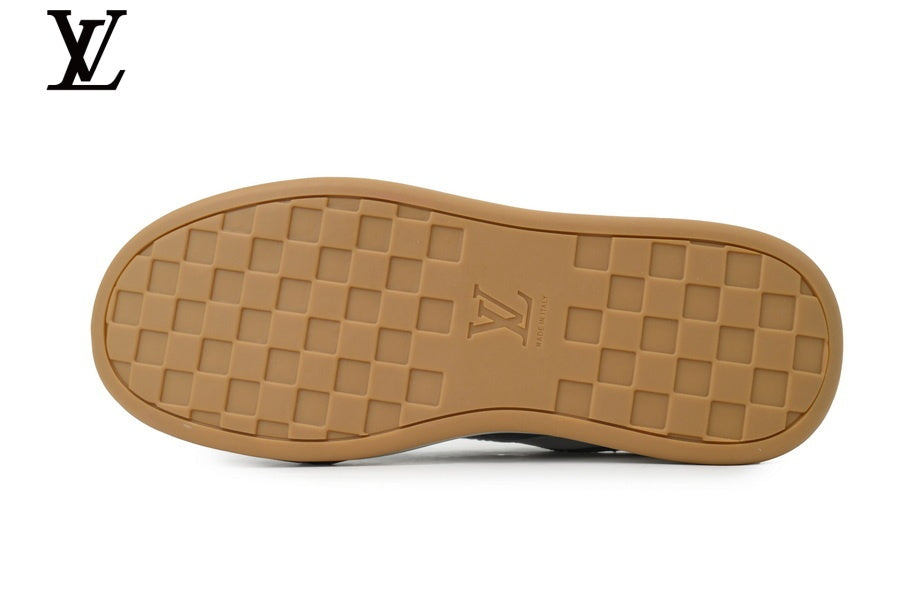 louis vuitton shoes for man  women sneakers Low Top Sneaker Grey Denim Monogram Gum Sole