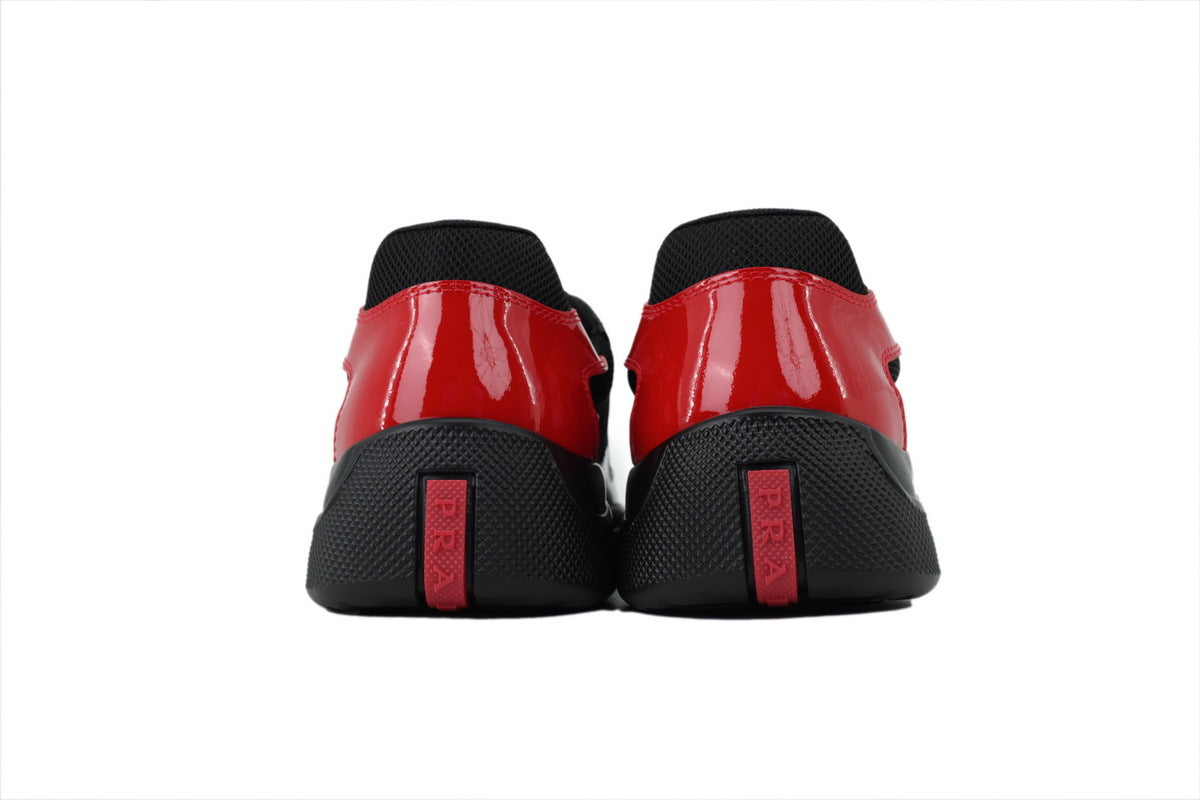 Prada America's Cup Sneakers slip ons womens  prada designer mens shoes  Blackish-red