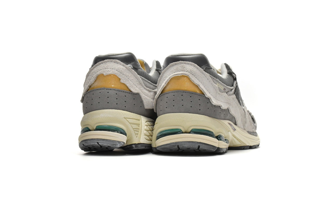New Balance 2002R Women's & Men's Grey & Cream Distressed Retro Sneakers