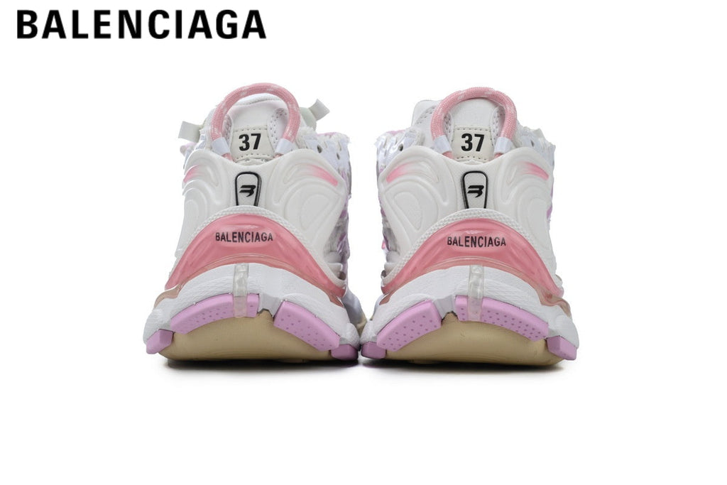 Balenciaga Runner men's shoes  women sneakers — White / Pink