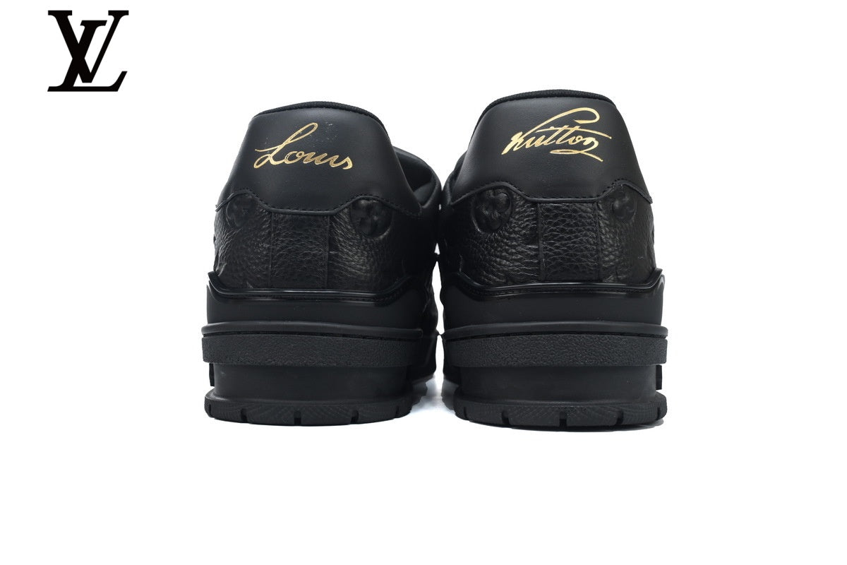 Louis Vuitton Trainer Sneakers – Black Embossed Monogram