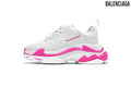 Balenciaga Triple S men's shoes  women sneakers – White & Pink