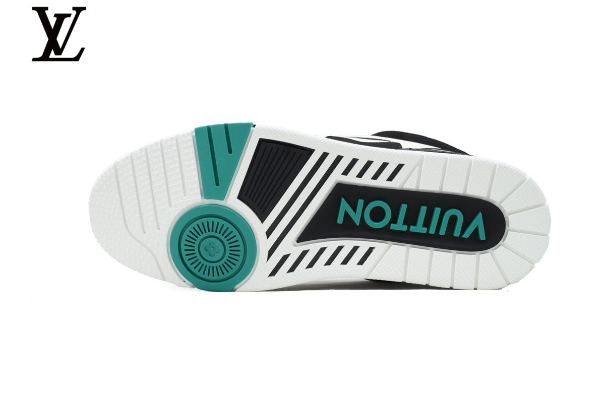 Louis Vuitton  shoes for man  women Skate Sneaker – Black, White & Green