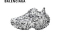 Balenciaga Graffiti Defender Sneakers in Black and White