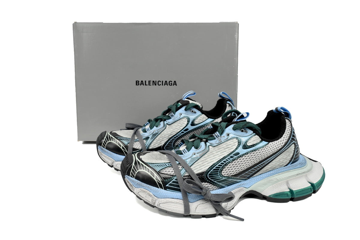 Balenciaga 3XL men's shoes Track Sneaker – Low-Top Chunky Sole balenciaga runners Grey-blue