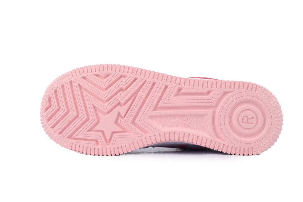 A BATHING APE BAPE STA Pink & White Hello Kitty Graphic Sneakers | Women's & Men's Skate-Inspired Shoes