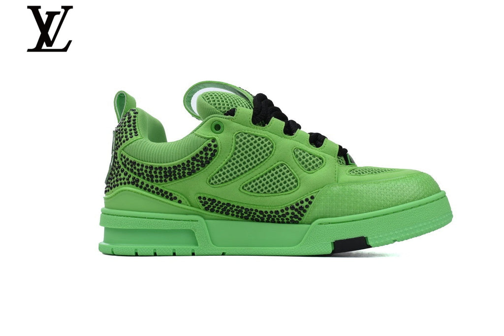 Louis Vuitton shoes for man  women Skate Sneaker – Green Rhinestone