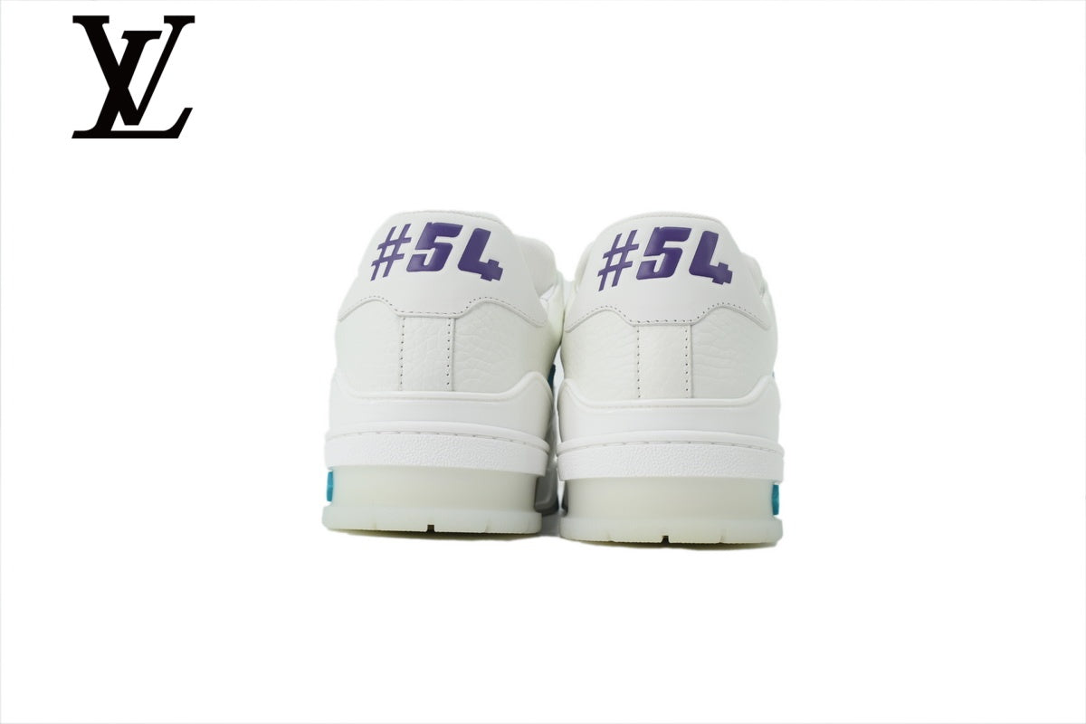 Louis Vuitton Trainer shoes for man  women Sneakers - White and Light Blue