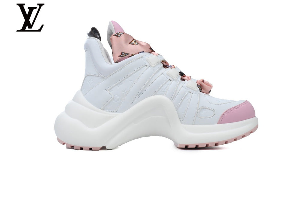 Louis Vuitton shoes for man  women Archlight Sneaker – White & Pink