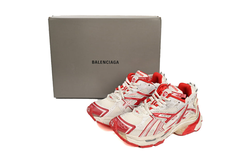 Balenciaga men's shoes Track Runner Sneaker – Distressed Low-Top  balenciaga runners  White and Red