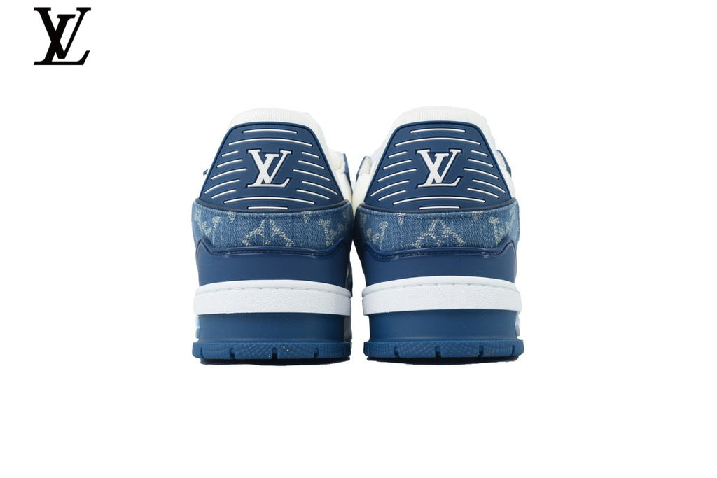 Louis Vuitton LV shoes for man  women Trainer Sneaker – Blue Denim