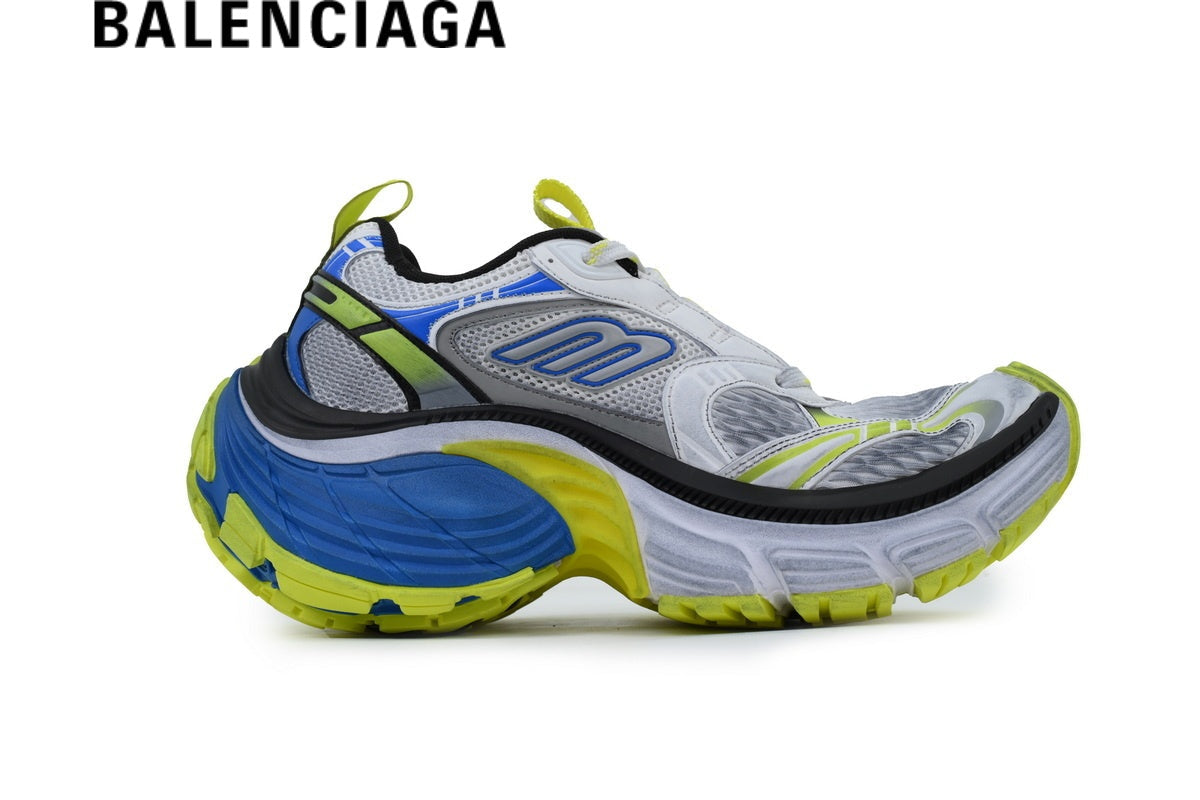 Balenciaga Cargo men's shoes  women sneakers White Blue Lime