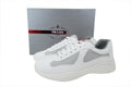 Prada America's Cup Sneakers  slip ons womens  prada designer mens shoes  Off-white / Whitish-gray