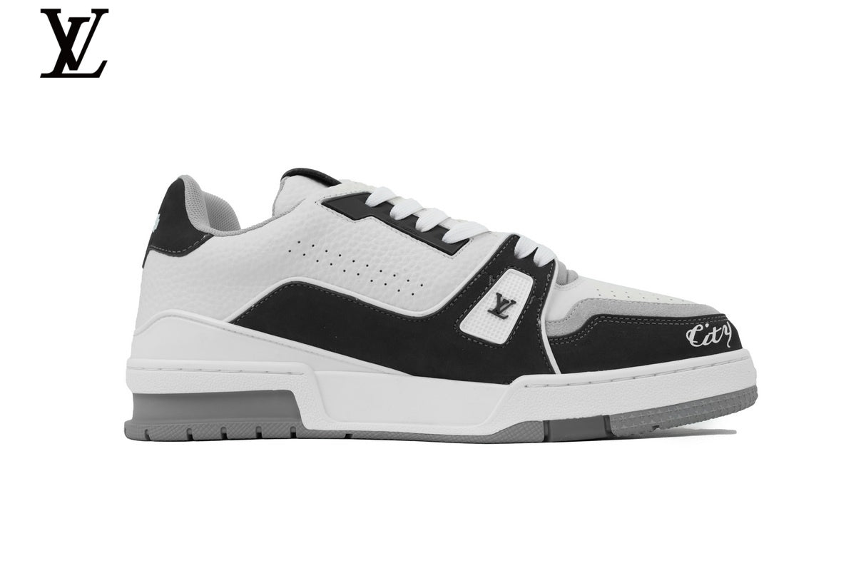 Louis Vuitton LV shoes for man  women Trainer Sneaker – Navy & White