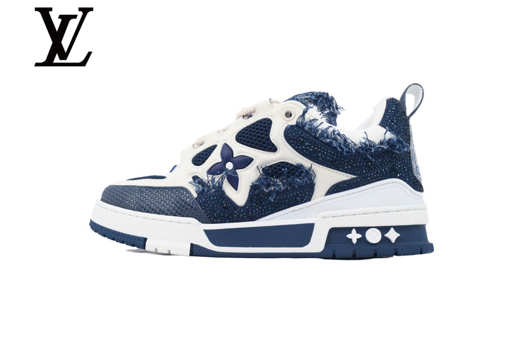 Louis Vuitton shoes for man  women Skate Sneakers - Black Rhinestone