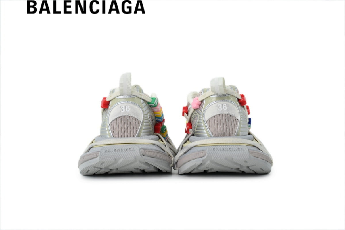 Balenciaga Track men's shoes  women sneakers Sneakers in Beige with Multicolor Charms