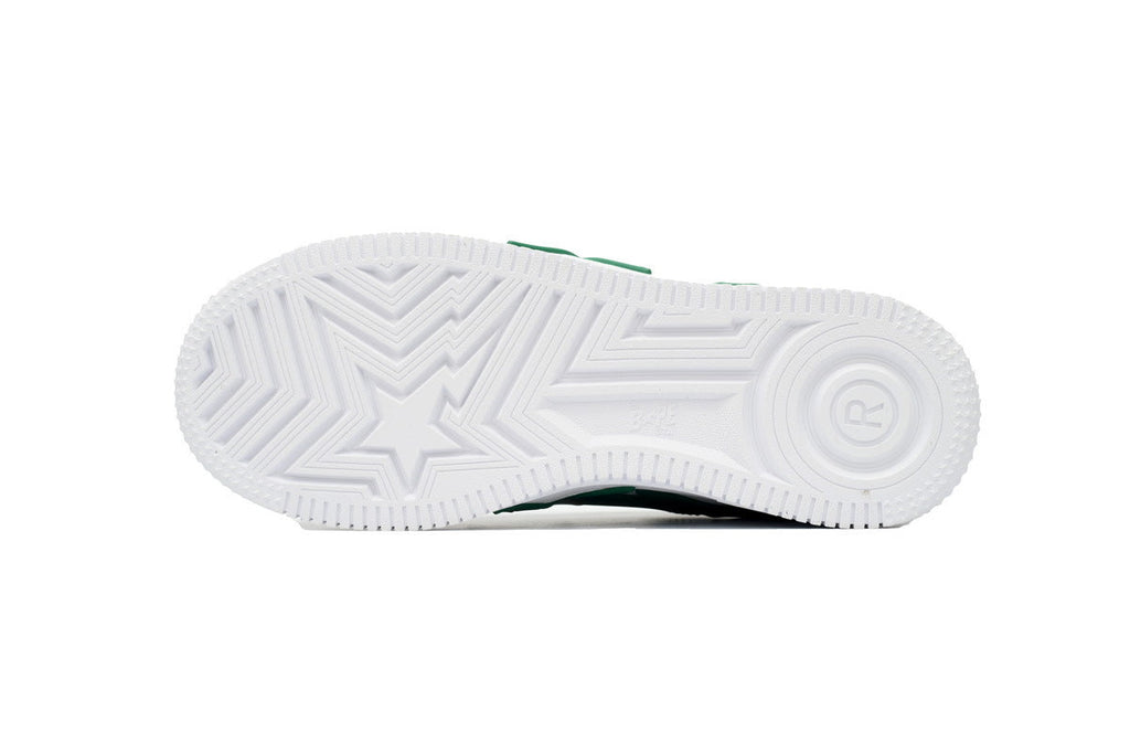 A BATHING APE BAPE STA Green & White Oversized-Star Sneakers | Women's & Men's Skate-Inspired Shoes