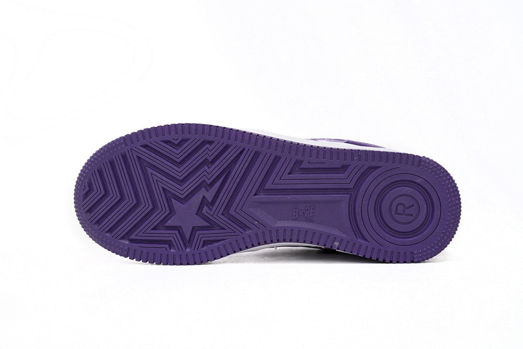 A BATHING APE BAPE STA Purple & White Sneakers | Women's & Men's Skate-Inspired Shoes