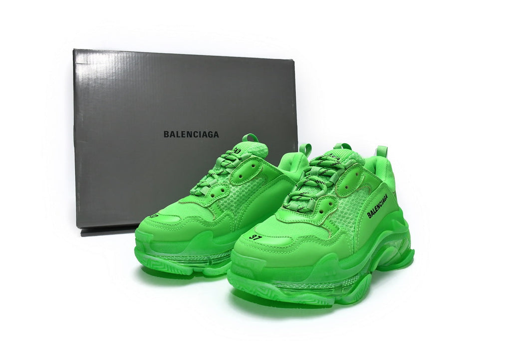 Balenciaga men's shoes Track  Triple S Clear Sole Sneakers green