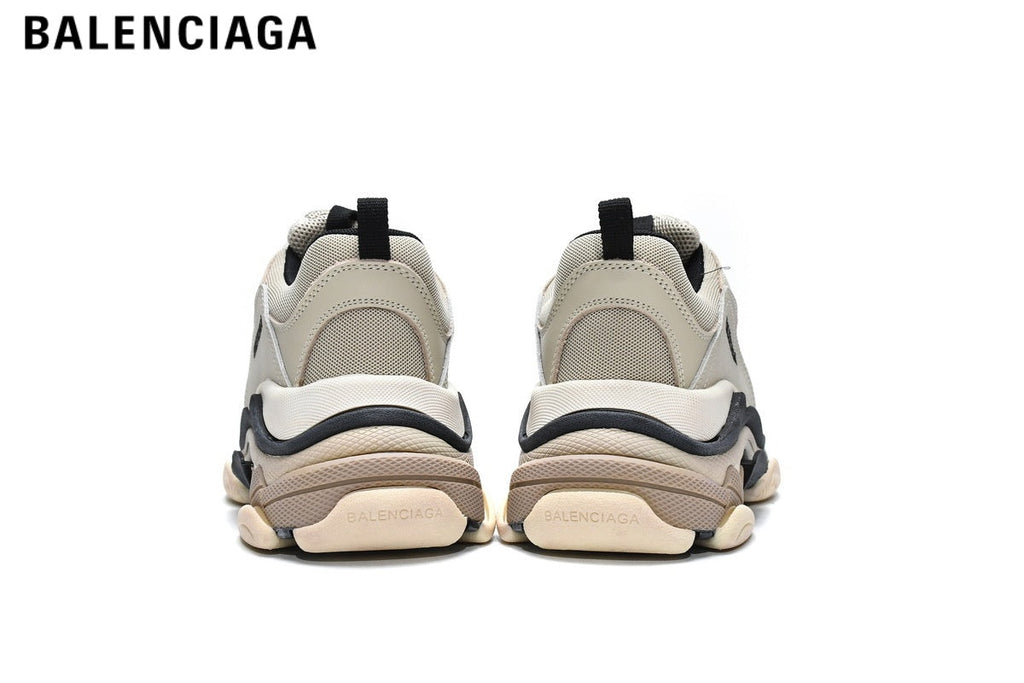 Balenciaga Triple S men's shoes  women sneakers — Beige / Black