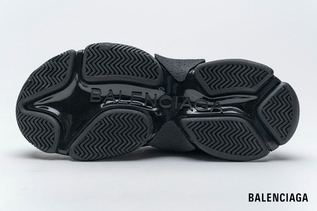 Balenciaga Triple S men's shoes  women sneakers – Black Allover Logo