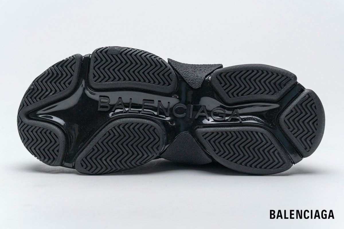 Balenciaga Triple S men's shoes  women sneakers – Black Allover Logo
