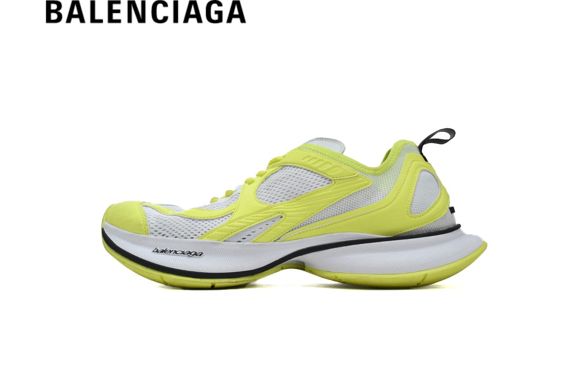 Balenciaga Running Sneakers in White and Fluorescent Yellow