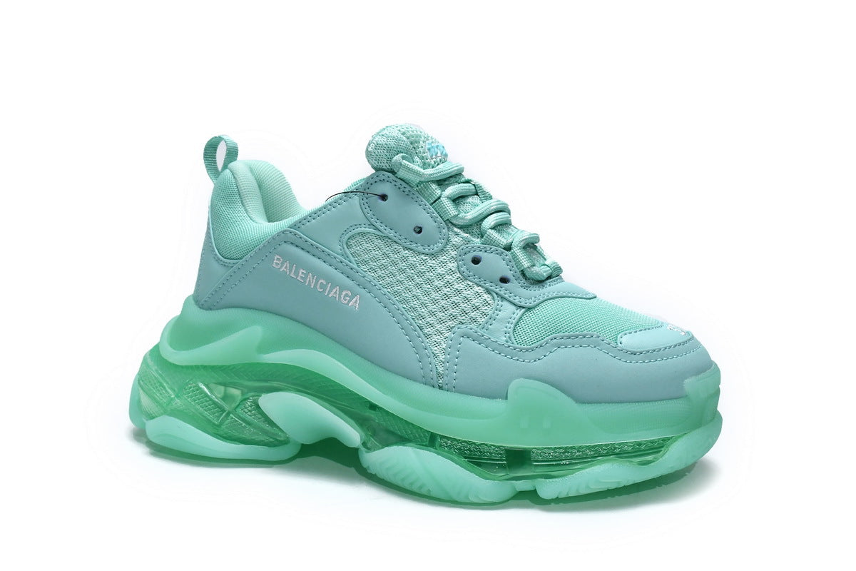 Balenciaga men's shoes Track Triple S Clear Sole Sneakers runners White-green