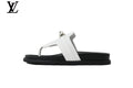 Louis Vuitton Flip Flop Sandal in White with Metal Buckle