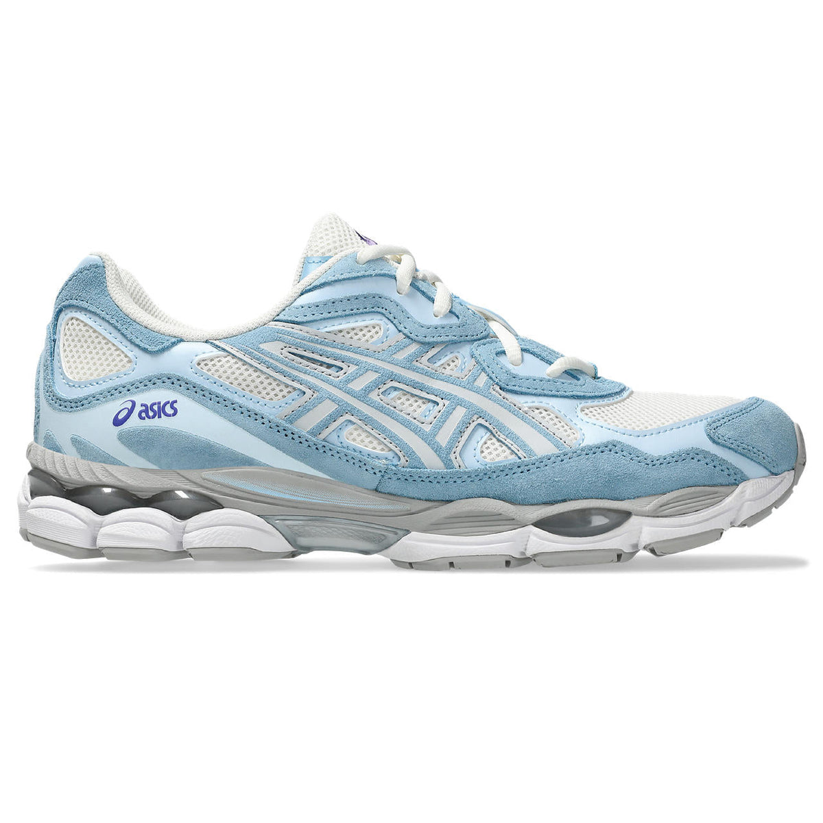 Asics womens shoes  neutral running shoes mens  sneakers Gel-Nimbus 24 – White/Light Blue Sneaker